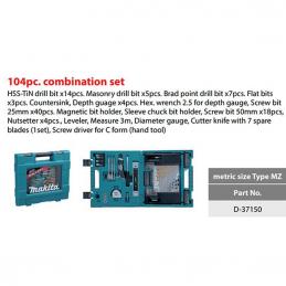 SKI - สกี จำหน่ายสินค้าหลากหลาย และคุณภาพดี | MAKITA D-37150 ชุดอุปกรณ์เสริม 104 PCS (TT)